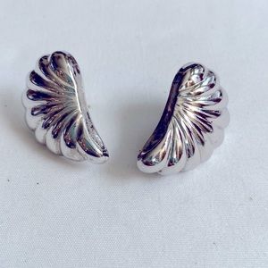 Vintage Sterling Silver Shell Earrings